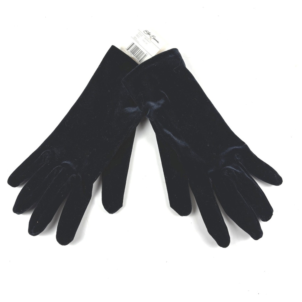 Signature Studio Velvet Gloves Women One Size Black New Goth Victorian Regency‎